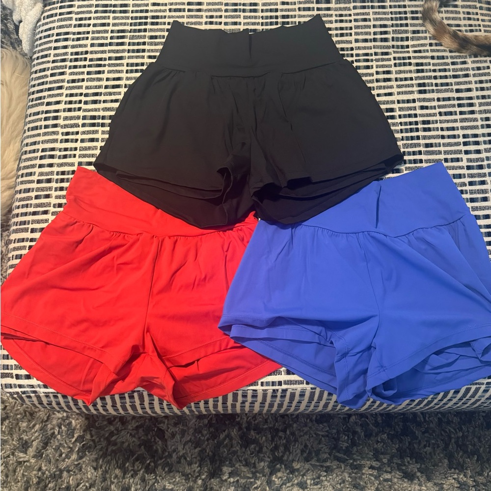 3 pairs of medium Halara shorts